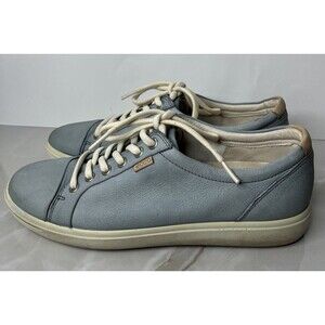 ECCO Soft 7 Sz 42  Us 8 8.5 Men Nubuck Leather Shoes Street Sneakers Light Blue